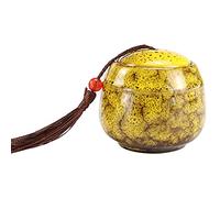 Tauzveok Pequeñas Urnas De Souvenirs Hechas De Urnas De Cerámica para Perros Y Gatos Mini Funeral Urn Souvenirs para Un Almacenamiento Seguro De Cenizas,Amarillo