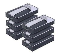 TAVADA 6 Pcs Bolsa de Almacenamiento,100 * 50 * 18cm Cajas Almacenaje Ropa, Organizador Armario,Caja de Almacenamiento Plegable Debajo de la Cama para Mantas,Edredones,Gris Oscuro