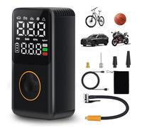 TAVADA Compresor de Aire Portatil,150PSI Compresor Aire Coche Bicicleta,4000mAh Inflador Ruedas,Batería Recargable con na LED Inflador Electrico Apagado Automático para Motos/Anillo de Natación/Pelota