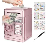 TAVADA Hucha para Niños,Cajero Automático Digital con Contraseña y Recepción Automática de Dinero,Incluye 6 Pegatinas,Destornillador,Caja Fuerte niño para Niños y Niñas de 3 a 12 Años
