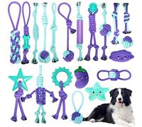 TAVADA Juguete Interactivo para Morder para Perros pequeños/Medios/Grandes, 20pcs, Cuerda de Algodón Durable Masticable para Cachorros