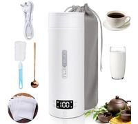 TAVADA Pequeño Hervidor de Agua Portátil,500ml 4-Temperaturas Hervidor de Agua Eléctrico,Taza de Agua Eléctrica con Ajuste de La Temperatura,316 Materiales Inoxidables,para Hacer Leche,Café y Té