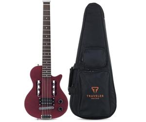 Taveler Guitarra EG-1 Studio (rojo satinado) con funda de lujo