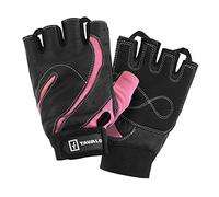 TAVIALO Guantes de Fitness para Mujer M (16-19 cm), Color Rosa/Negro, Respaldo de Cuero, Guantes de Gimnasio Mujer para Crossfit Bodybuilding Bicicleta Entrenamiento Deporte