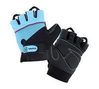 TAVIALO Guantes de Fitness para Mujer S (13-16 cm), Color Azul/Negro/Rojo, Guantes de Gimnasio Mujer para Crossfit Bodybuilding Bicicleta Entrenamiento Deporte. Palma en Piel, Dorso Transpirable