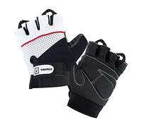 TAVIALO Guantes de Fitness para Mujer S (13-16 cm), Color Negro/Blanco/Rojo, Guantes de Gimnasio Mujer para Crossfit Bodybuilding Bicicleta Entrenamiento Deporte. Palma en Piel, Dorso Transpirable