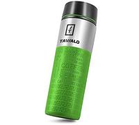 TAVIALO Taza Mug Térmica Botella Aislada de 380 ml, acero inoxidable inoxidable y 2 juntas de silicona adicionales (verde)