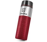 TAVIALO Taza Mug Térmica Botella Aislada de 380 ml, acero inoxidable inoxidable y 2 juntas de silicona adicionales (rojo)