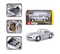 Mercedes 300 SL Puerta De Alas W198 1954 Plata Modelo De Coche 1:24 Bburago