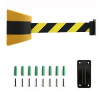 Tavkomco Barrera de cinturón retráctil, con Accesorios de Montaje, Barrera de cordón de Seguridad para Montaje en Pared de 2/3/5/10 m, cordón de Cinta de Seguridad para (A,2M/6.6FT)