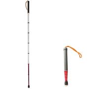 Tavkomco Bastón para Caminar Plegable - Bastón para Caminar de aleación de Titanio con película Reflectante de Advertencia, con discapacidad Visual Herramienta de Asistencia (A,128cm/50.4in)