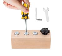 Tavola cacciavite - 8,07 pollici educativa | Legno giocattolo - Banco da lavoro interattivo in metallo e legno per bambini in età prescolare sviluppo abilità motorie creatività e gioco domestico