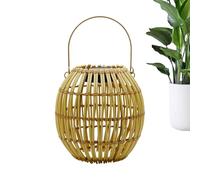 Tavole Per Texture Artistiche - Lámpara De Rattan Resistente A La Intemperie - Linterna Alimentada Por Energía Solar,Para Jardín Sendero Patio Casa Porche Valla Puerta Pared Árbol