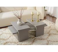Tavolino da salotto Prepotto, Tavolo Basso da caffè, Portariviste per divano, Ripiano da soggiorno, 110x45 h42 cm, Grigio
