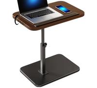 Tavolino Laterale Girevole a 360° Regolabile in Altezza, Tavolo Inclinabile a Forma di C, Mobile e Pratico, Consente di Risparmiare Spazio Sul Divano Letto (Black Walnut)