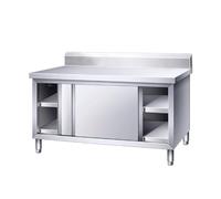 Tavolo da cucina in Acciaio inossidabile - Tavolo da lavoro multifunzionale con doppia anta per ristorante, Garage, lavanderia e casa con ampio spazio di archiviazione