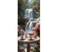 Tavolo Da Tè Dipingere con i Numeri Adulti, Misura XXL 90x270cm,Cascate Paint by Numbers Kit Principianti Con 3 Penne, Kit Fai Da Te, Hobby Creativi Adulti Regalo Decorazioni, (Senza Cornice) P0M-968