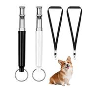 TAVYTH 2 Piezas Silbato para Perros Alta Frecuencia Silencioso, Silbato Ultrasónico De Metal Profesional para Mascotas, con Cordón Y Llavero para Perros para Todas Las Razas, Blanco/Negro