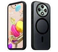 Tawarror Funda Magnética para OPPO Reno12 F/ Reno12 FS 5G, Carcasa Translúcido Mate Trasera para Reno12 F PC Tapa Anti-Arañazos TPU Bumper Anti-Golpes Antihuellas Fina Protectora Caso, Negro