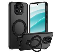 Tawarror Funda Magnética para Xiaomi Redmi Note 14 Pro 5G, Carcasa Translúcido Mate Trasera para Redmi Note 14 Pro con Soporte, PC Tapa Anti-Arañazos TPU Bumper Fina Protectora Caso, Negro