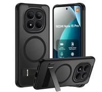 Tawarror Funda Magnética para Xiaomi Redmi Note 15 Pro 4G(No aplicable al 5G), Carcasa Translúcido Mate Trasera para Redmi Note 15 Pro 4G con Soporte, Hard PC + TPU Bumper Antigolpes Case，Negro