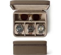TAWBURY Caja de reloj de cuero 3 relojes hombres viajes