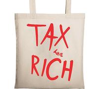 Tax The Rich - Bolso de mano de algodón ecológico natural, color beige, beige, Talla única