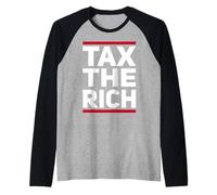 Tax The Rich Design Lema Alemania Capitalismo Política Camiseta Manga Raglan