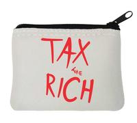 Tax The Rich - Monedero de neopreno (10 x 11 cm), color blanco, White, Talla única
