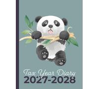 Tax Year Diary A4 | Cute Panda Hanging On (Hardback): Week to View Income & Expense Log Book for Self-employed, Small Business (April to April)