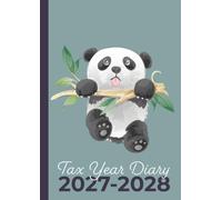 Tax Year Diary A4 | Cute Panda Hanging On: Week to View Income & Expense Log Book for Self-employed, Small Business (April to April)
