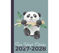 Tax Year Diary A5 | Cute Panda Hanging On: April to April Income & Expenses Tracker for Small Business, Self Employed (Week to View)