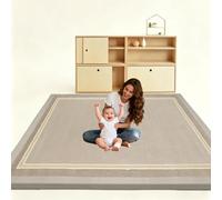 Taxestmy 2cm Alfombra Bebe Acolchada 60 x 150 cm Antideslizante, Tapete Bebes con Superficie de Franela, Tapete Actividades de Interior, Alfombras Juegos Bebes Fáciles de Limpiar