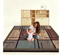 Taxestmy 2cm Alfombra Bebe Acolchada 80 x 150 cm Antideslizante, Tapete Bebes con Superficie de Franela, Tapete Actividades de Interior, Alfombras Juegos Bebes Fáciles de Limpiar