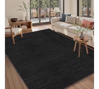 Taxestmy Alfombra Salon 40 x 60 cm Negro Habitacion Grandes Alfombras Moderna Antideslizante Lavable Lavadora Carpete Dormitorio Sala Comedor Pie Cama Pelo Corto Carpet