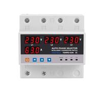 TAXNELE 3 Protector de Sobretensión de Tres Fases ATS Interruptor de conversión automática selector de Fase Fuente de alimentación ininterrumpida 63a 100a 220V 3p (63A)