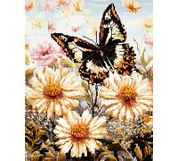 Taxpy 11Ct Kit Punto De Cruz Con Hilos Y Tel Impresa Mariposa Y Flores 40X50Cm Cuadros En Bordar Punto De Cruz Kit Bordado Completo Esquemas Cross Stitch Embroidery Para Principiantes Patrones Con