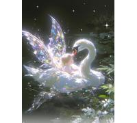 Taxpy Diy Cuentas Para Bordar Cisne Animal Y Niña Bordado De Cuentas De Mosaico,Kits De Punto De Cruz Hechos A Mano,Regalo Para Amigos 60x80cm
