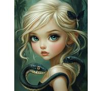 Taxpy Diy Cuentas Para Bordar Mujer Anime Y Serpiente Kit De Bordado De Cuentas,Manualidades,Patrón De Abalorios,Kits De Costura,Decoración Del Hogar 60x80cm
