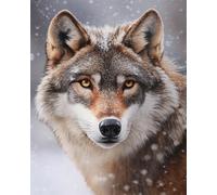 Taxpy Diy Cuentas Para Bordar Retrato De Animal Lobo Paquete De Materiales Para Bordado De Cuentas,Adorno Fotográfico Estereoscópico Hecho A Mano,Regalo 60x80cm
