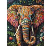 Taxpy Diy Kits De Bordado Con Cuentas Elefante Colorido De Fantasía Paquete De Materiales Para Bordado De Cuentas,Adorno Fotográfico Estereoscópico Hecho A Mano,Regalo 60x80cm