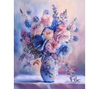 Taxpy DIY Pintar Por Numeros Kits（Sin Marco） 40x50cm Flores En Un Jarrón Kits De Pintura Por Números Para Adultos Fácil Bricolaje Pigmento Acrílico Dibujo Decoración De Pared Del Hogar