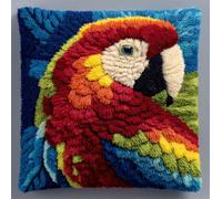 Taxpy Kit De Alfombras Con Gancho De Pestillo 3D Loro Colorido Latch Hook Manualidades Kits Diy Kit De Punto De Cruz Fabricación Para Adultos Niños Decoración Del Hogar 43X43Cm