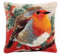 Taxpy Kit de gancho de pestillo, Animales Aves kits de alfombra de gancho de pestillo para adultos, kit de bordado, hilo de ganchillo para bricolaje, cojín de suelo, 43x43cm