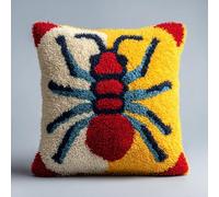 Taxpy Kit de gancho de pestillo para bricolaje, Hormigas animales funda de cojín, kit de manualidades, juego de alfombras bordadas, funda de almohada de 43x43cm