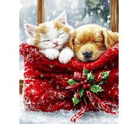 Taxpy Kit Punto De Cruz 40X50Cm Con Hilos Y Tela Impresa Linda Navidad 11Ct Cuadros En Cross Stitch Embroidery Bordar Punto De Cruz Kit Bordado Completo Esquemas Para Principiantes Patrones Contad