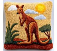 Taxpy Kits de Fabricación de Fundas de Almohada con Gancho de Pestillo, Animales de dibujos animados Kit de Ganchos de Bloqueo,Bordado de Lienzo y Punto de Cruz,43 × 43 cm