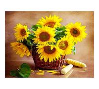 Taxpy Punto De Cruz,Diy Kit De Punto De Cruz 40 * 50Cm Kit Completo De Punto De Cruz Con Estampado De Flores De Girasol, 11Ct, Bordado Diy, Hilos Dmc, Pintura De Punto, Costura De Pasatiempo Conjunto