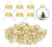 TAXTYHRE Adornos Navidad, 100 Piezas Tapas Redondas para Adornos Navideños, Tapas de Adorno de Repuesto de Navidad, para Bolas Navideñas Vidrio Porcelana, 12 mm, Doradas