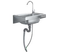TAXXII Fregadero de Cocina de Acero Inoxidable Independiente, montado en la Pared, para Uso doméstico Sencillo, con Grifo, Lavabo Individual para lavarse Las Manos (48x35cm)